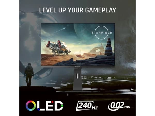 Viewsonic XG272-2K-OLED, 68,6 cm (27"), 2560 x 1440 pixlar, Quad HD, OLED, 0,01 ms, Svart, Vit