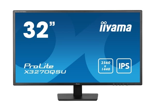 iiyama ProLite X3270QSU-B1 - LED-skärm - 32" (31.5" visbar) - 2560 x 1440 WQHD @ 100 Hz - IPS - 250 cd/m² - 1200:1 - 3 ms - 2xHDMI, DisplayPort - hög
