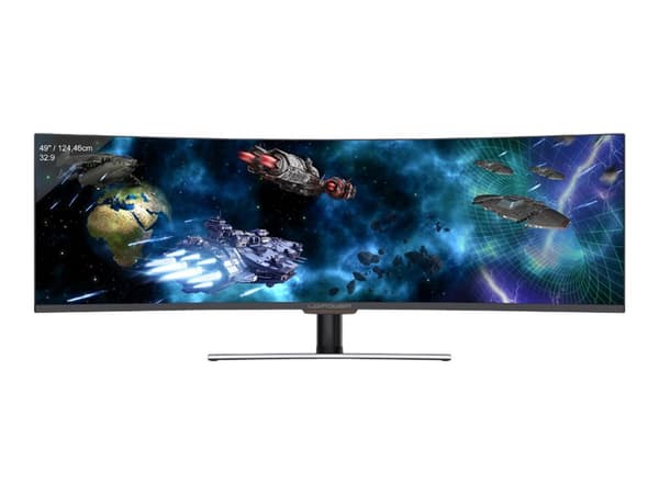 LC Power LC-M49-DFHD-144-C-Q - QLED monitor - böjd - 49" - 3840 x 1080 DFHD @ 144 Hz - VA - 350 cd/m² - 3000:1 - HDR400 - 6 ms - 3xHDMI, DisplayPort Svart