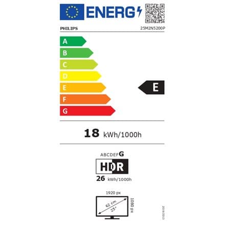 Philips | 25M2N5200P/00 | 24,5 "" | IPS | FHD | 16:9 | 1ms | 400 cd/m² | Svart | HDMI-portar antal 2 | 280Hz