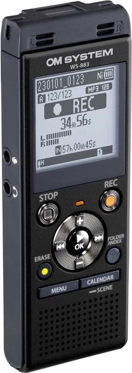 OM System WS-883 Digital diktermaskine Driftstid (maks.) 2080 timer Sort