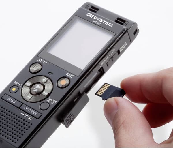 OM System WS-883 Digital diktermaskine Driftstid (maks.) 2080 timer Sort