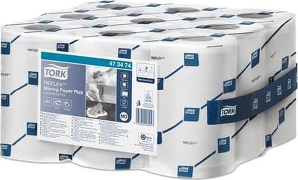 Tork Reflex™ Plus Mini Centerfeed Poetry Paper Hvid M3, multifunktionelt, 9 x 200 forseglet (473474)
