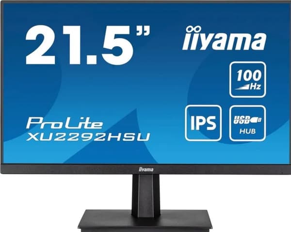 iiyama ProLite XU2292HSU-B6 - 22 tommer - IPS - Fuld HD - USB-hub Sort
