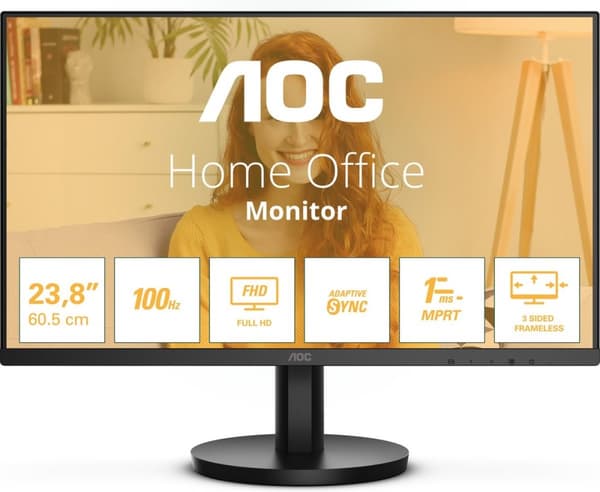 Bildskärm AOC 24B3HMA2 23,8" 100 Hz Svart
