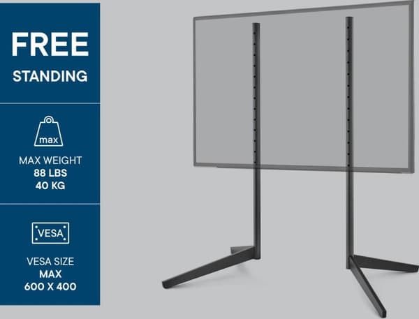One For All EZ Universal TV Stand (WM7610) - 32 til 65 tommer - VESA 600 - sort