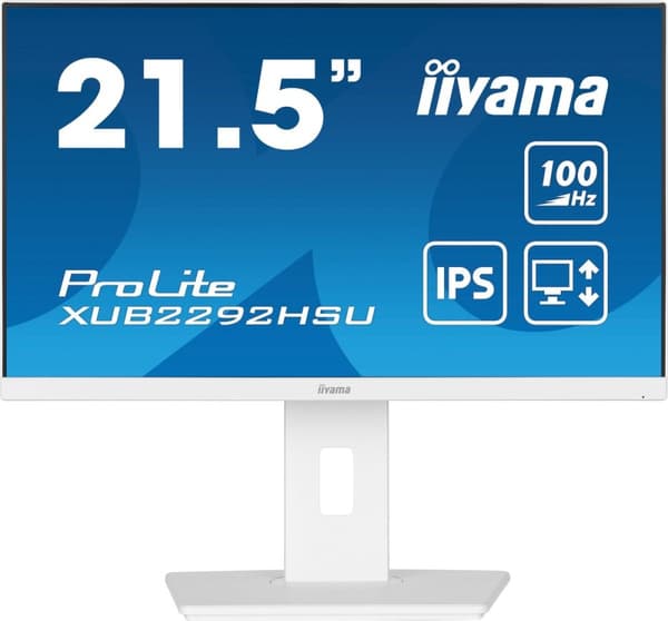 iiyama ProLite XUB2292HSU-W6 - 22 tum - IPS - Full HD - USB-hubb - Höjdjusterbar Vit
