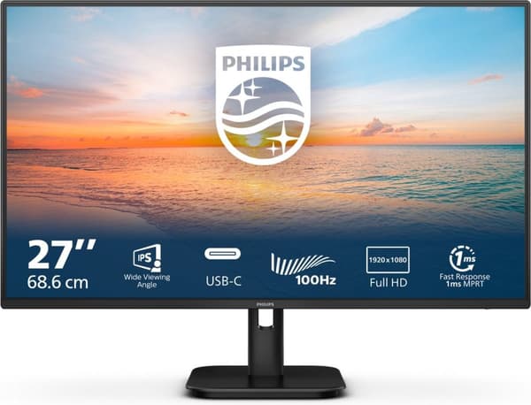 Philips 27E1N1300A IPS 100Hz FHD USB-C 65W Sort