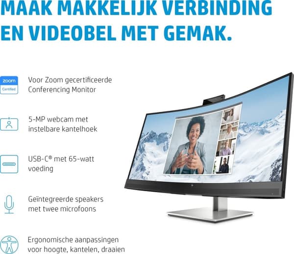 Bildskärm HP 40Z26AA#ABB 34" VA 75 Hz 50-60 Hz 34"