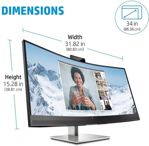 Bildskärm HP 40Z26AA#ABB 34" VA 75 Hz 50-60 Hz 34"