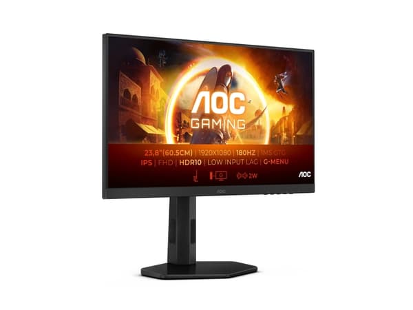 AOC 24G4XE, 60,5 cm (23.8"), 1920 x 1080 piksler, Full HD, LCD, 1 ms, Sort, Grå