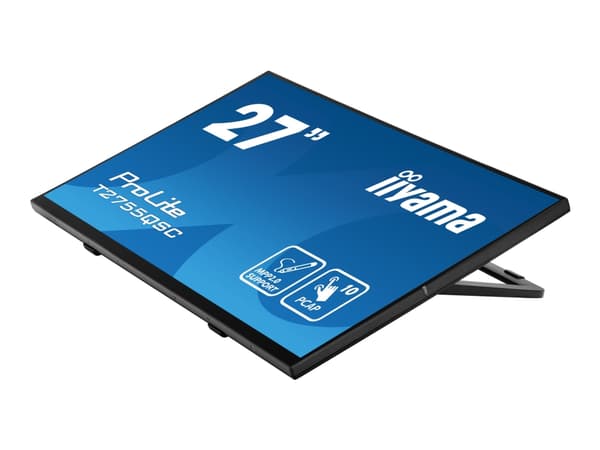 iiyama ProLite T2755QSC-B1 - LED-skjerm - 27" - berøringsskjerm - 2560 x 1440 WQHD @ 75 Hz - IPS - 400 cd/m² - 1000:1 - 5 ms - HDMI, DisplayPort - hø