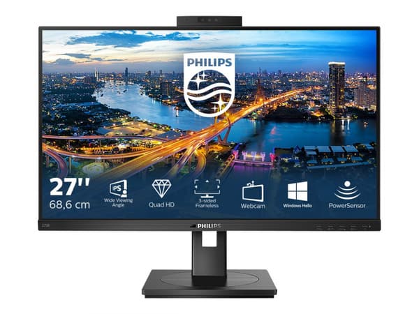 Philips B Line 275B1H 27 2560 x 1440 (2K) DVI HDMI DisplayPort 75Hz Pivot Skärm Svart