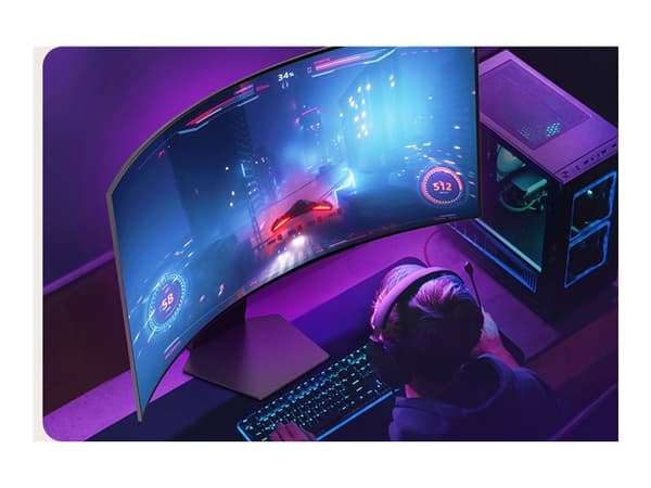 LG UltraGear 45GS95QE-B - OLED-skjerm - gaming - kurvet - 45" (44.5" synlig) - 3440 x 1440 UWQHD @ 240 Hz - 275 cd/m² - 1500000:1 - DisplayHDR 400 Tr