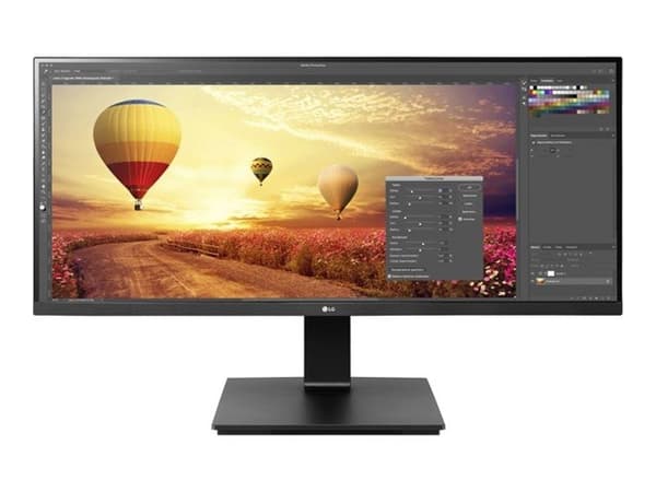 LG UltraWide 34BR65F-B - LED-skjerm - 34" - 2560 x 1080 @ 75 Hz - IPS - 400 cd/m² - 1000:1 - HDR10, HDR400 - 5 ms - 2xHDMI, DisplayPort - høyttalere