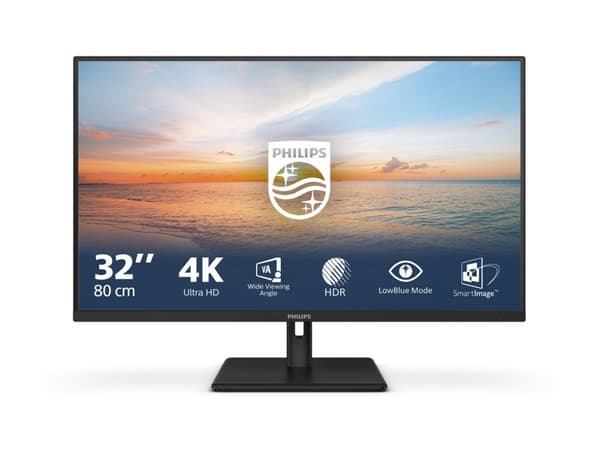 Philips 32E1N1800LA - 1000 Series - LED-skärm - 32" (31.5" visbar) - 3840 x 2160 4K UHD (2160p) @ 60 Hz - VA - 300 cd/m² - 3500:1 - HDR10 - 4 ms - 2x