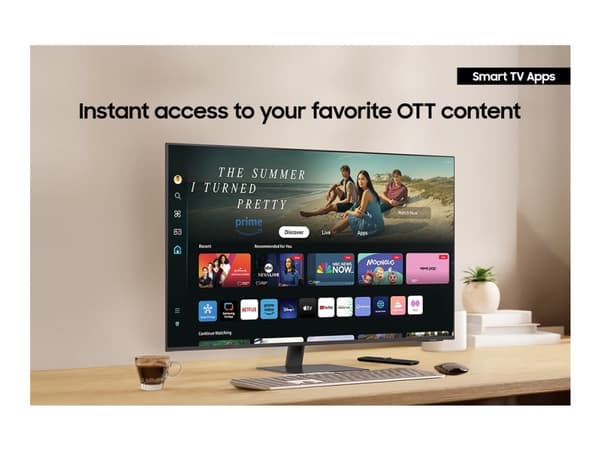 Samsung S43DM702UU - M70D Series - LED-skärm - Smart - 43" - 3840 x 2160 4K @ 60 Hz - VA - 300 cd/m² - 5000:1 - HDR10 - 4 ms - HDMI, USB-C - högtalar