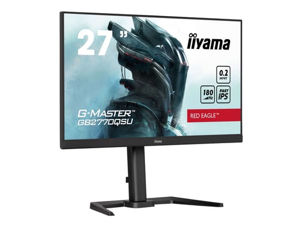 iiyama G-MASTER Red Eagle GB2770QSU-B6 - LED-skjerm - gaming - 27" - 2560 x 1440 WQHD @ 180 Hz - Fast IPS - 400 cd/m² - 1200:1 - 0.2 ms - HDMI, Displ