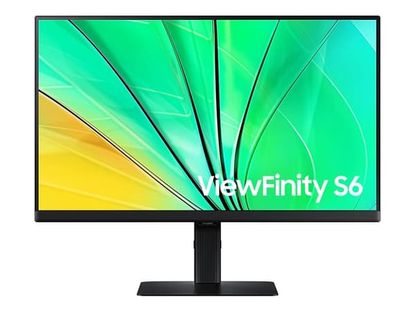 Samsung ViewFinity S6 S24D600EAU - S60UD Series - LED-skjerm - 24" - 2560 x 1440 QHD @ 100 Hz - IPS - 350 cd/m² - 1000:1 - HDR10 - 5 ms - HDMI, Displ Sort