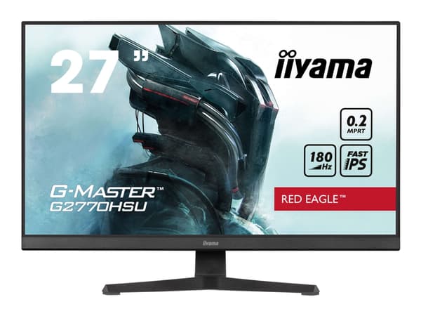 iiyama G-MASTER Red Eagle G2770HSU-B6 - LED-skärm - spel - 27" - 1920 x 1080 Full HD (1080p) @ 180 Hz - Fast IPS - 300 cd/m² - 1000:1 - 0.2 ms - HDMI Svart