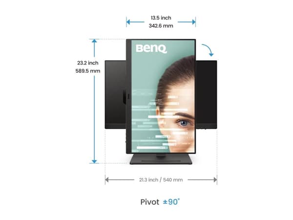 BenQ GW2490T - LED-skärm - 24" (23.8" visbar) - 1920 x 1080 Full HD (1080p) @ 100 Hz - IPS - 250 cd/m² - 1300:1 - 5 ms - 2xHDMI, DisplayPort - högtal