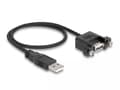 Miniatyrbillede 3 af 3: DeLOCK Cable USB 2.0 Type-A ma>USB 2.0 Type-A fe panel-mount, 0,5m