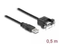 Miniatyrbillede 1 af 3: DeLOCK Cable USB 2.0 Type-A ma>USB 2.0 Type-A fe panel-mount, 0,5m