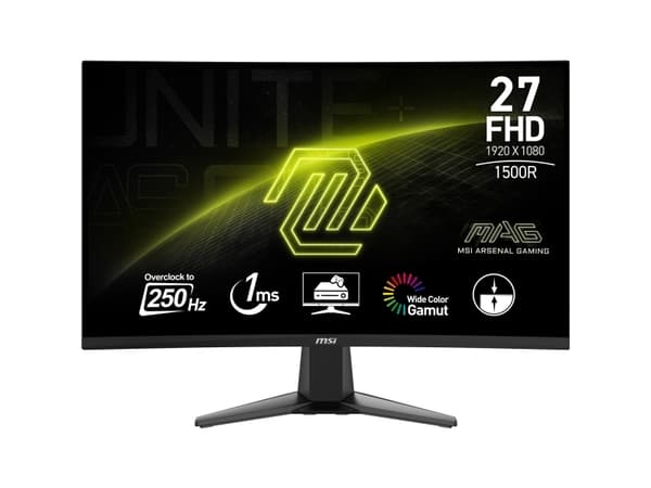 MSI MAG 27C6X, 68.6 cm (27"), 1920 x 1080 pixels, Full HD, LCD, 1 ms, Black