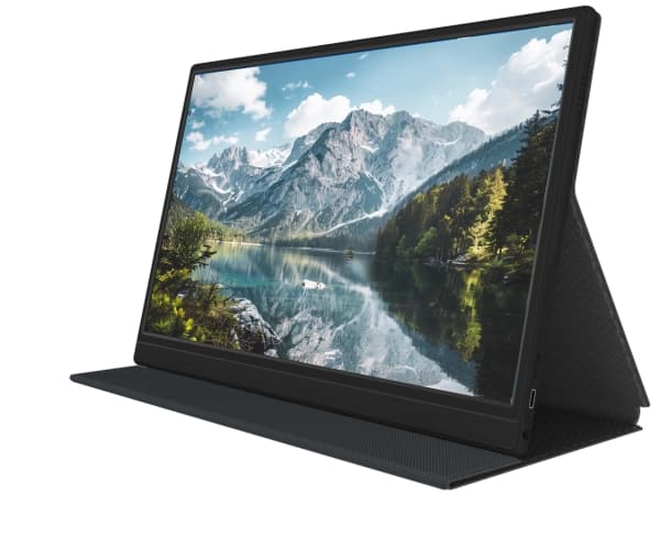 DENVER PMO-15601 - LCD-skjerm - 15.6" - portabel - 1920 x 1080 Full HD (1080p) - IPS - 250 cd/m² - 1000:1 - Mini HDMI, 2xUSB-C - høyttalere - svart