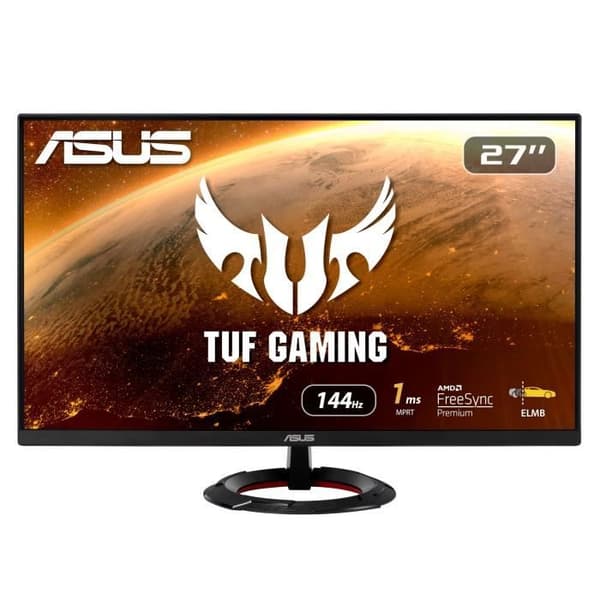ASUS TUF VG279Q1R Gaming PC Monitor - 27" IPS - Full HD (1920x1080) - 144 Hz - 1ms MPRT - FreeSync Premium - HDMI/DisplayPort - Svart