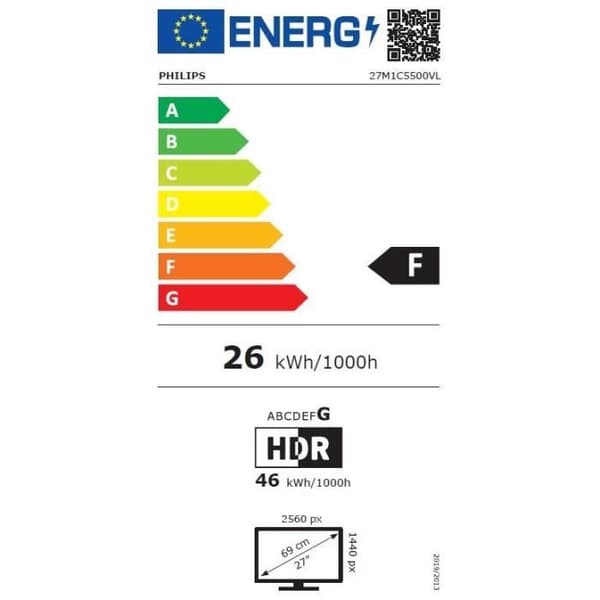Böjd PC-spelskärm - PHILIPS Evnia 27M1C5500VL - 27" - VA - QHD - 1ms - 165Hz - 2xHDMI 1xDP