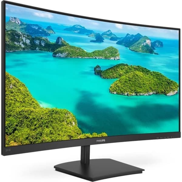Böjd PC-skärm - PHILIPS 241E1SCA - 24" FHD - VA-panel - 4ms - 75Hz VGA / HDMI - FreeSync Svart