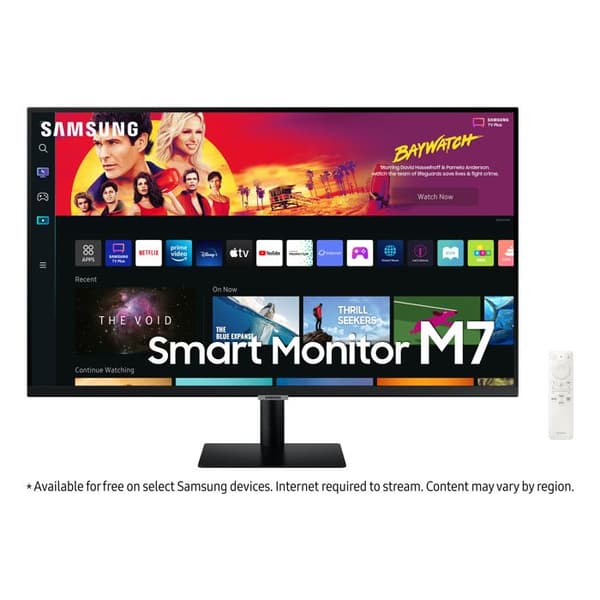 Samsung Smart Monitor M70B Svart 32'' (16:9), UHD 4K 3840x2160, 60Hz, VA 4ms, Platt, 300cd/m2, 3000:1, Nejsvängbar,