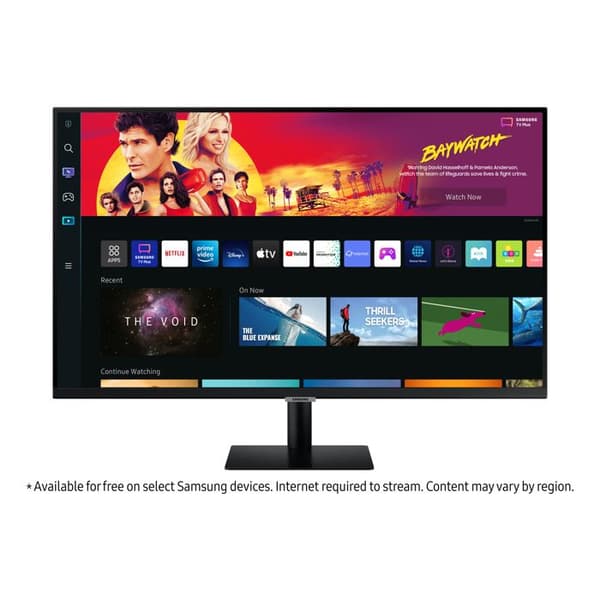 Samsung Smart Monitor M70B Svart 32'' (16:9), UHD 4K 3840x2160, 60Hz, VA 4ms, Platt, 300cd/m2, 3000:1, Nejsvängbar,