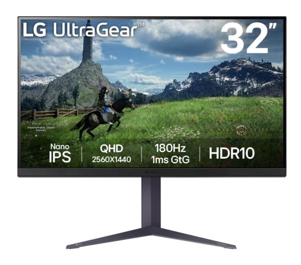 LG UltraGear 32GS85QX-B - LED-skärm - spel - 32" (31.5" visbar) - 2560 x 1440 QHD @ 180 Hz - Nano IPS - 350 cd/m² - HDR10 - 1 ms - 2xHDMI, DisplayPor