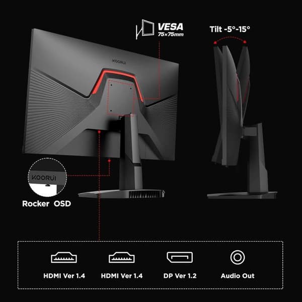 PC-spelskärm - KOORUI 25E3A - 24,5" FHD - VA-panel - 170 Hz - 1 ms - 2xHDMI 1.4, 1xDisplayPort