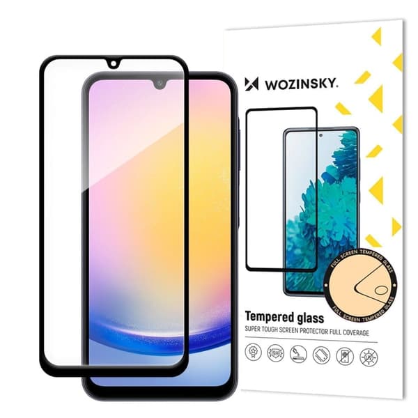 Wozinsky Full Glue karkaistu lasi mustalla kehyksellä Samsung A25:lle