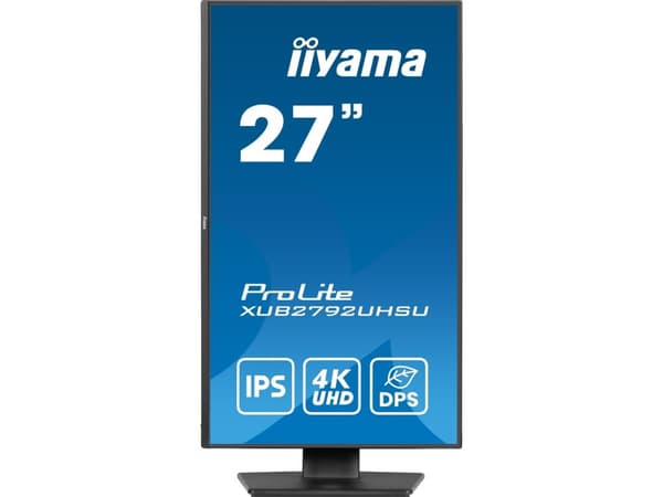iiyama ProLite XUB2792UHSU-B6 - LED-skjerm - 27" - 3840 x 2160 4K @ 60 Hz - IPS - 350 cd/m² - 1300:1 - 4 ms - HDMI, DisplayPort, USB-C - høyttalere -