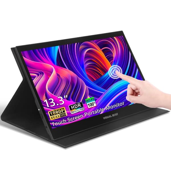 Bærbar Touchscreen Monitor, 13,3" FHD IPS, HDR10,Touchskærm