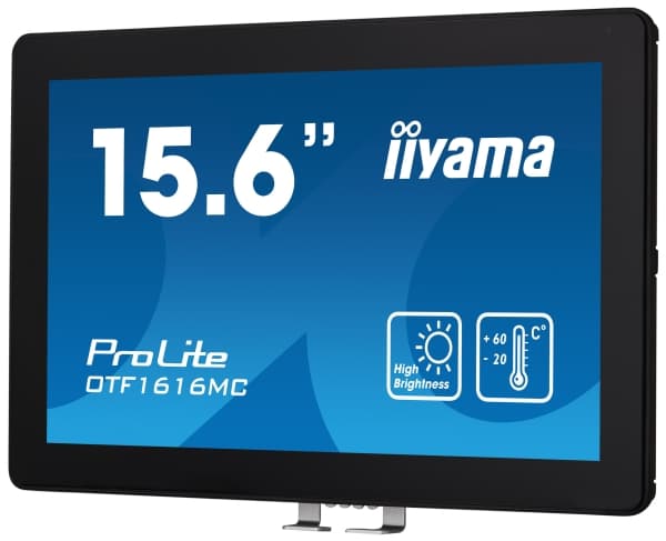 iiyama ProLite OTF1616MC-B1 - LED-skärm - 15.6" - öppen ram - pekskärm - 1920 x 1080 Full HD (1080p) @ 60 Hz - VA - 1100 cd/m² - 800:1 - 25 ms - HDMI