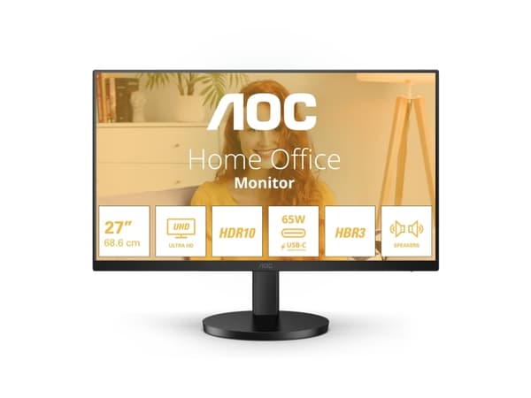 AOC B3 U27B3CF, 68.6 cm (27"), 3840 x 2160 pixels, 4K Ultra HD, LCD, 4 ms, Black