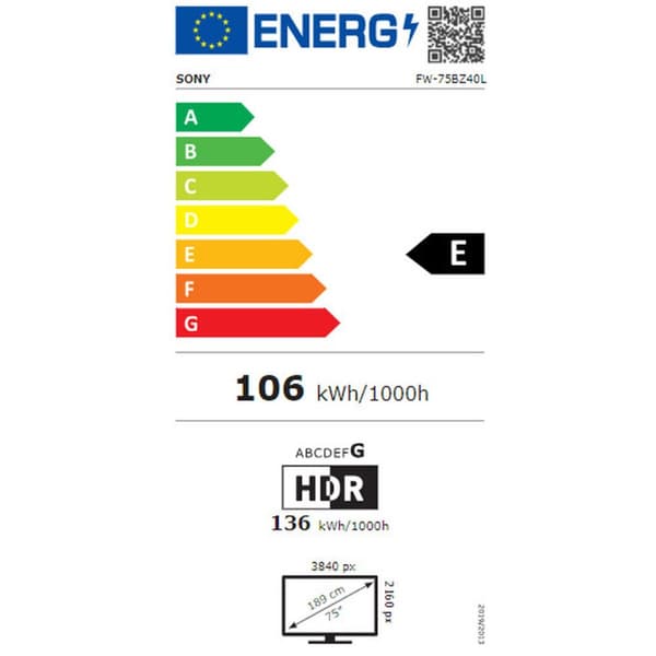 Videovegg Monitor Sony Pro BRAVIA FW-75BZ40L 75" 4K Ultra HD