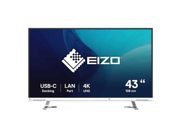 EIZO FlexScan EV4340X-WT - LED-skjerm - 42.5" - 3840 x 2160 4K @ 61 Hz - IPS - 350 cd/m² - 1000:1 - 5 ms - 2xHDMI, DisplayPort, USB-C - høyttalere -