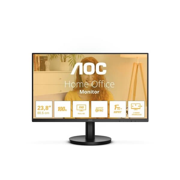 Monitor AOC 24B3HMA2 - Svart - 1920 x 1080 - 1 ms MPRT - HDMI - VA - 3000:1 - AMD FreeSync - 100 Hz