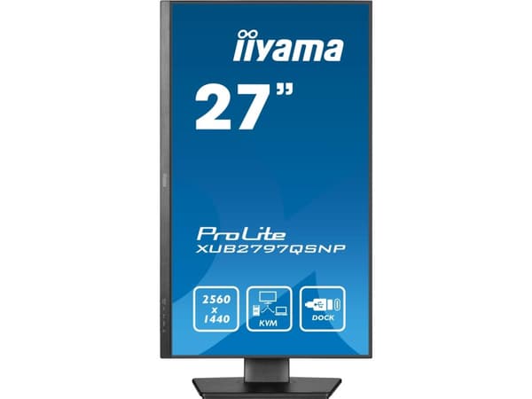 iiyama ProLite XUB2797QSNP-B1 - LED-skjerm - 27" - 2560 x 1440 WQHD @ 100 Hz - IPS - 300 cd/m² - 1300:1 - 1 ms - HDMI, DisplayPort - høyttalere - mat