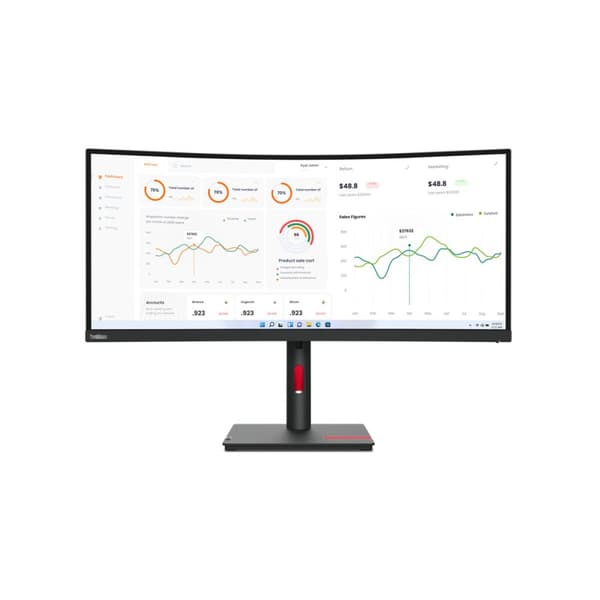 Skærm Lenovo ThinkVision T34W-30 34" 60 Hz 50-60 Hz Wide Quad HD Sort