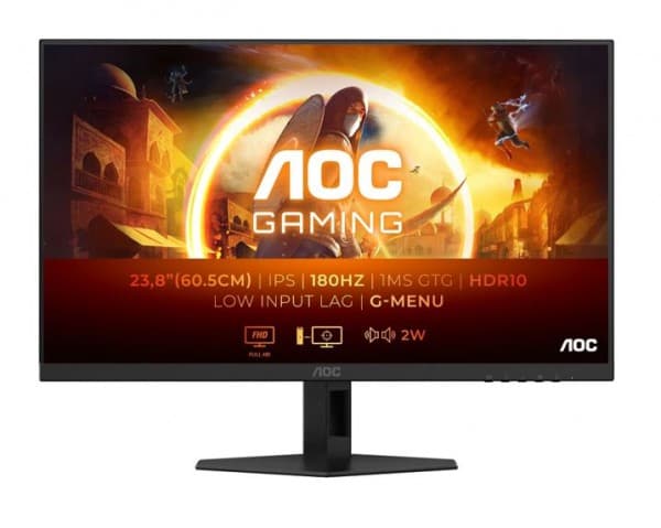 AOC 24G4XE, 60,5 cm (23.8"), 1920 x 1080 pixlar, Full HD, LCD, 1 ms, Svart, Grå