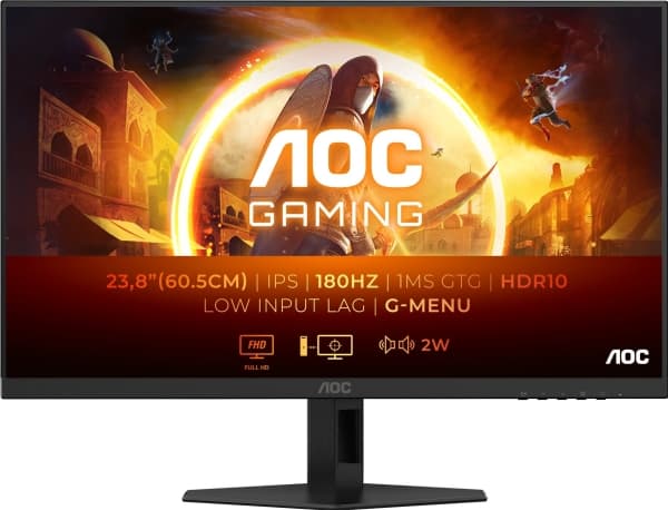 AOC 24G4XE, 60,5 cm (23.8"), 1920 x 1080 pixlar, Full HD, LCD, 1 ms, Svart, Grå