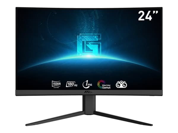 MSI G24C4 E2 - LED-skjerm - gaming - kurvet - 24" (23.6" synlig) - 1920 x 1080 Full HD (1080p) @ 170 Hz - VA - 250 cd/m² - 3000:1 - 1 ms - 2xHDMI, Di Sort