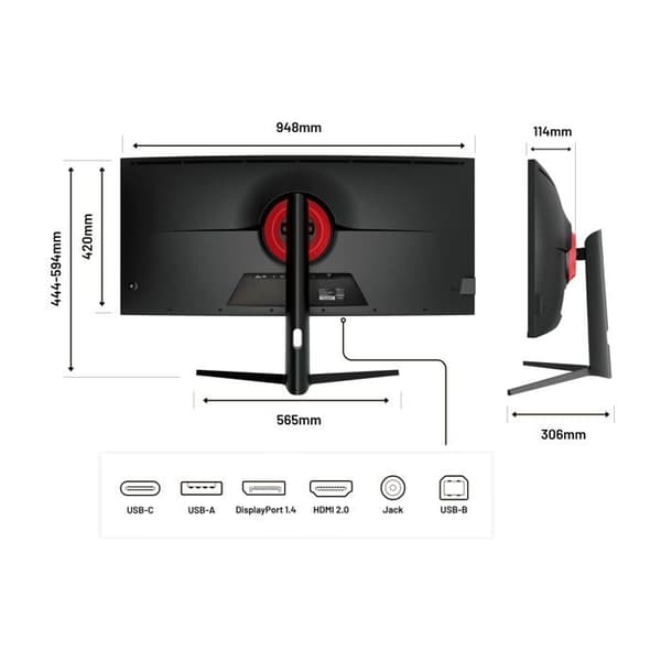 Böjd skärm - JAPANNEXT - WUHD 5K2K (5120x2160) - IPS - FreeSync - 60Hz